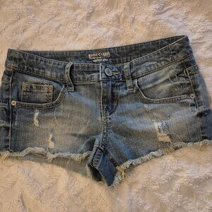 Denim shorts, cutoffs with fringe. size 5